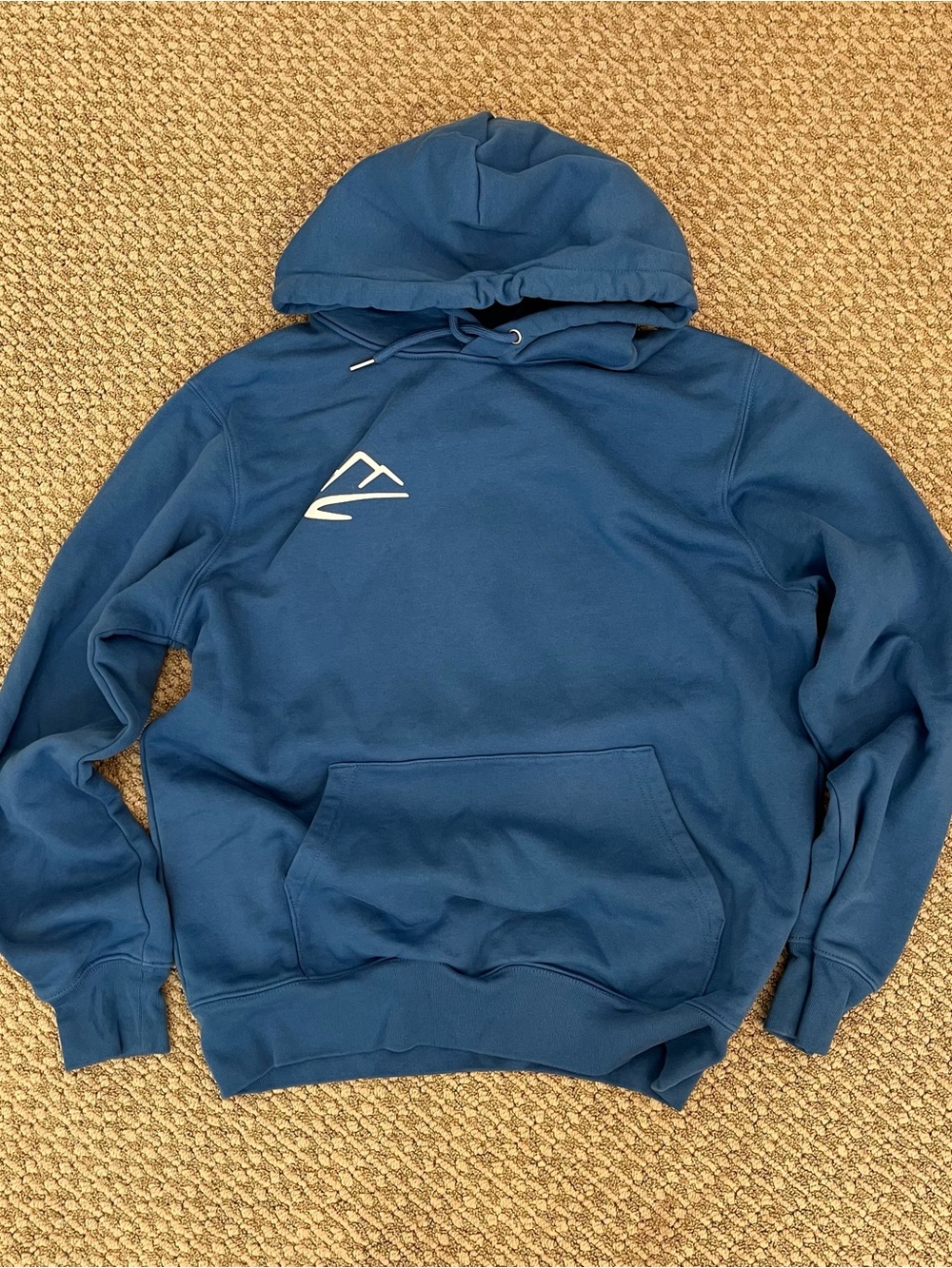 Blue Pullover Hoodie with Mountain Logo - Men